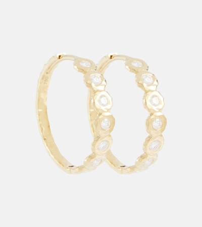 Octavia Elizabeth Edith 18kt Gold Hoop Earrings With Diamonds In Gold