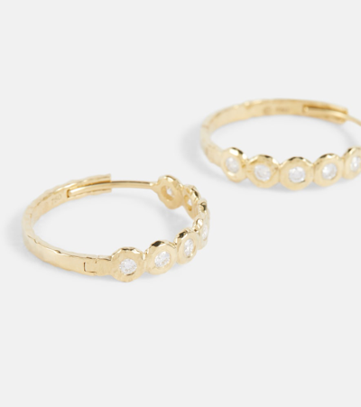 Octavia Elizabeth Edith 18kt Gold Hoop Earrings With Diamonds In Gold