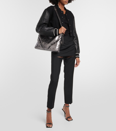 Shop Givenchy Voyou Medium Metallic Leather Shoulder Bag