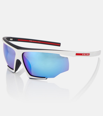 Prada Linea Rossa Mask Sunglasses In White