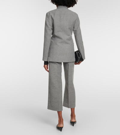 Totême Toteme Women's Grey Melange Jersey Wide-leg Mid-rise Wool And Recycled Polyamide-blend Trousers In Grey