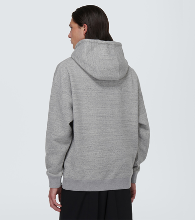 Shop Loewe Logo Cotton Jersey Hoodie In Grey