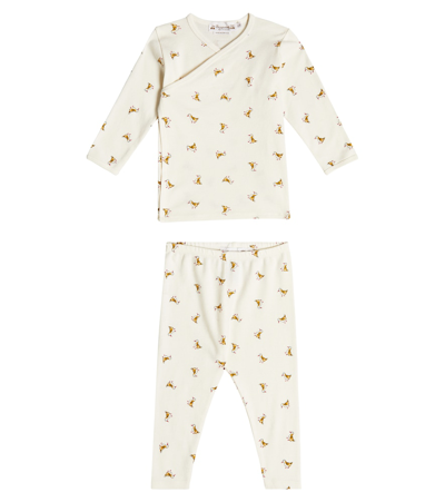 Shop Bonpoint Baby Timao Cotton Top And Pants Set In Neutrals