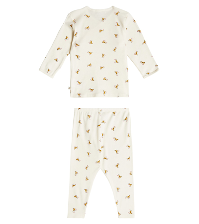 Shop Bonpoint Baby Timao Cotton Top And Pants Set In Neutrals