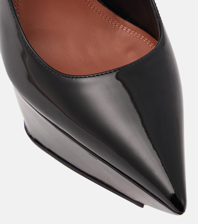 Amina Muaddi Angelica Patent-leather Platform Pumps In Black