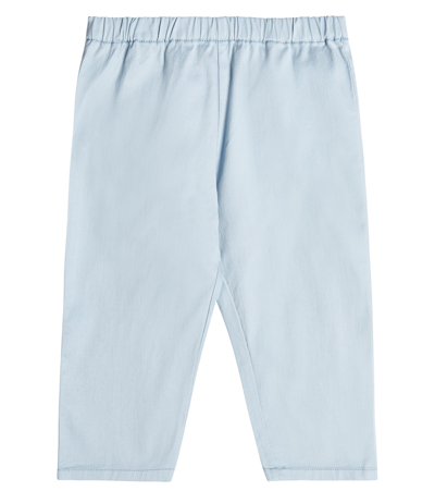 Shop Bonpoint Baby Bandy Cotton-blend Pants In Blue