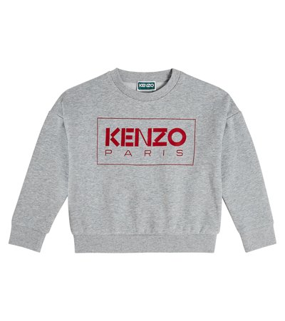Shop Kenzo Printed Cotton-blend Sweatshirt In Grey