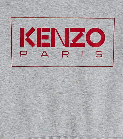 Shop Kenzo Printed Cotton-blend Sweatshirt In Grey