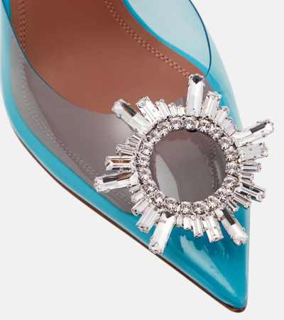 Amina Muaddi 95mm Rosie Glass Pumps In Blue
