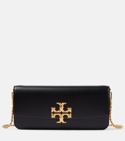 Shop Tory Burch Eleanor Small Leather Shoulder Bag In Black