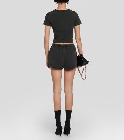 Entire Studios Womens Washedblack Micro Drawstring Cotton-jersey Shorts Xs In Black