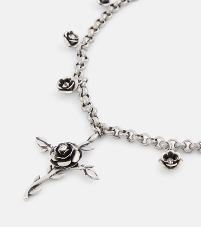 Shop Blumarine Embellished Necklace In Silver