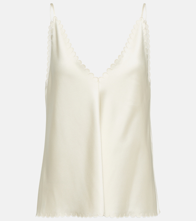 Shop Jil Sander Scalloped Camisole In White