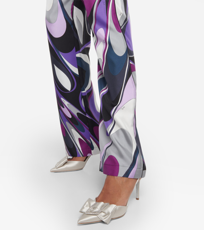 René Caovilla Bow-embellished Satin Slingback Pumps In Metallic