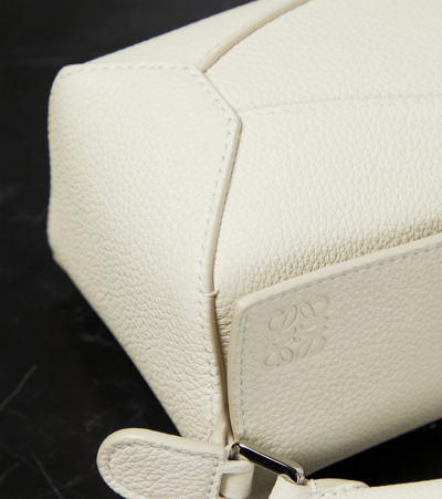 Shop Loewe Puzzle Mini Leather Shoulder Bag In White