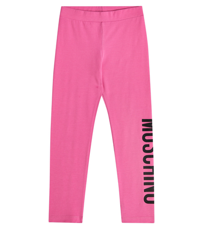 MOSCHINO LOGO COTTON-BLEND JERSEY LEGGINGS 