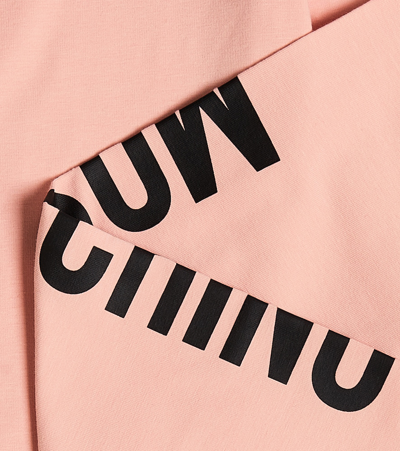 Moschino Logo Cotton-blend Jersey Leggings In Pink