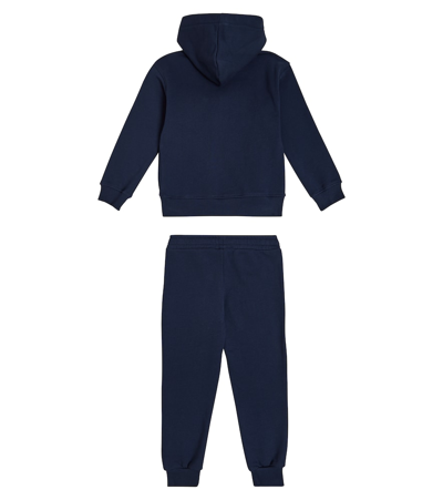 Moschino Printed Cotton Jersey Tracksuit In Blue