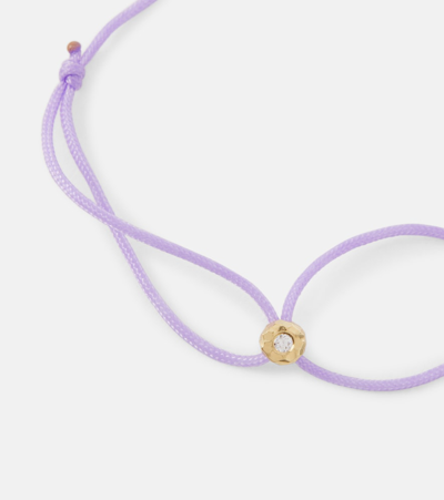 Octavia Elizabeth Parachute Nesting Gem 18kt Gold Bracelet With Diamond In Purple