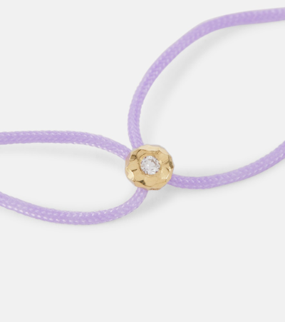 Octavia Elizabeth Parachute Nesting Gem 18kt Gold Bracelet With Diamond In Purple