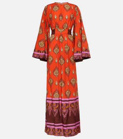 Shop Johanna Ortiz Printed Kaftan In Orange