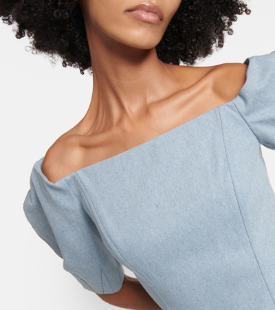Gabriela Hearst Ellen Off-shoulder Cotton Top In Blue