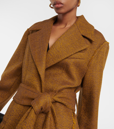 Shop Victoria Beckham Wool-blend Coat In Brown