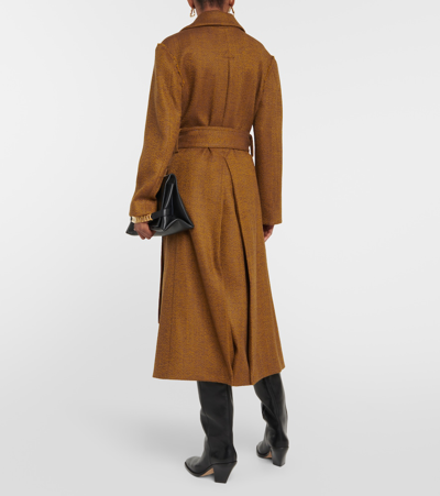 Shop Victoria Beckham Wool-blend Coat In Brown