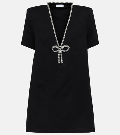 Shop Area Crystal Bow Jersey T-shirt Dress In Black