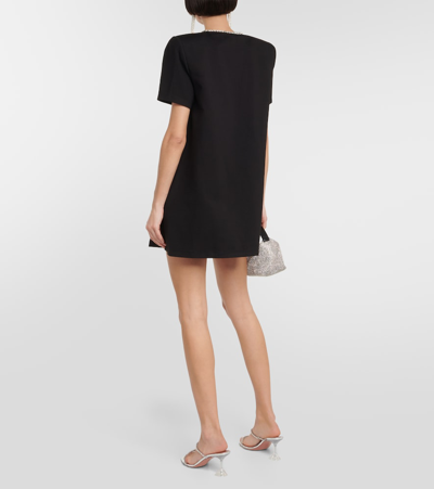 Shop Area Crystal Bow Jersey T-shirt Dress In Black