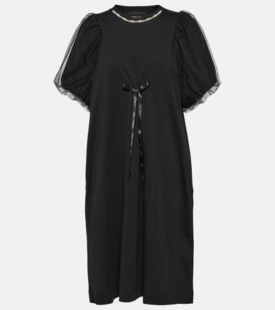 Shop Simone Rocha Embellished Midi Dress In Black