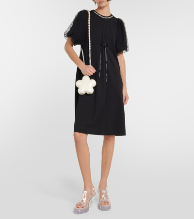 Shop Simone Rocha Embellished Midi Dress In Black