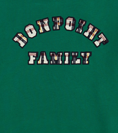 Shop Bonpoint Tonino Logo Cotton Jersey Sweatshirt In Green