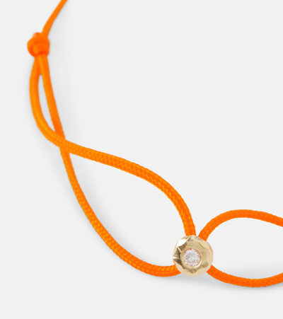 Octavia Elizabeth Parachute Nesting Gem 18kt Gold Bracelet With Diamond In Orange