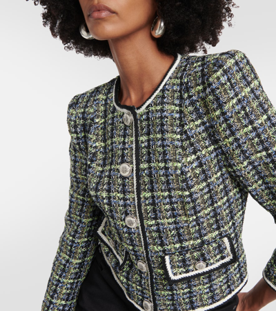 Shop Veronica Beard Ceres Checked Cotton-blend Tweed Jacket In Multicoloured