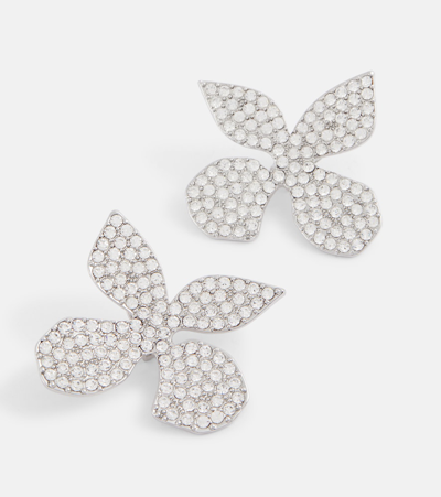 Shop Area Butterfly Crystal Earrings In Silver