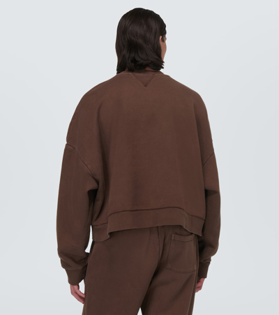 Shop Entire Studios Box Crew Cotton Sweatshirt In Brown