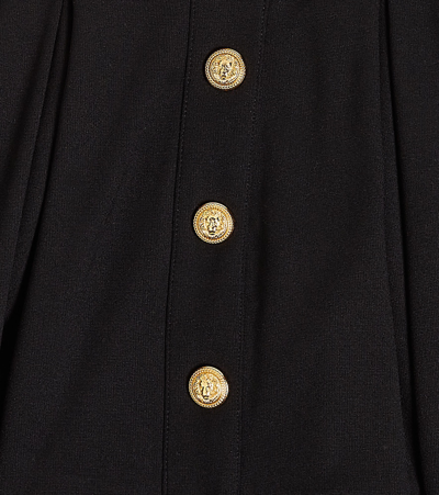 Balmain Button-detail Pleated Skirt In Black