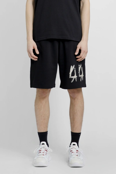 44 Label Group Logo-print Cotton Track Shorts In Black
