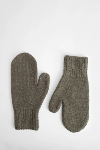 Shop Acne Studios Unisex Green Gloves