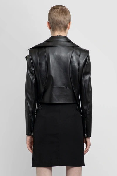 Shop Alexander Mcqueen Woman Black Leather Jackets