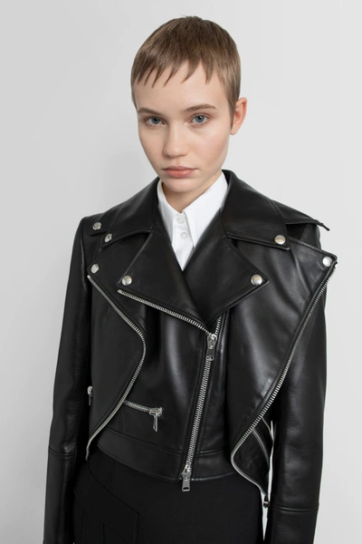 Shop Alexander Mcqueen Woman Black Leather Jackets