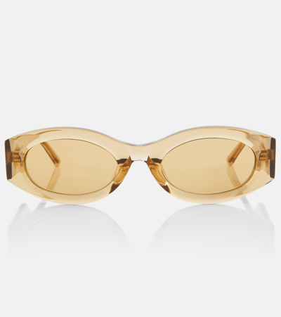 Shop Attico X Linda Farrow Berta Sunglasses In Yellow