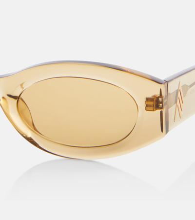 Attico Berta Oval-frame Acetate Sunglasses In Yellow