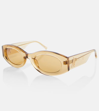 Attico Berta Oval-frame Acetate Sunglasses In Yellow