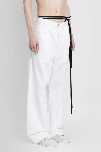 Shop Ann Demeulemeester Man White Jeans