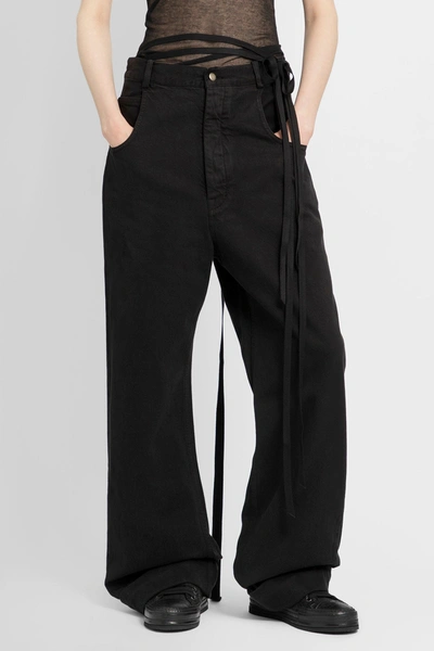 Ann Demeulemeester Woman Black Jeans In Black