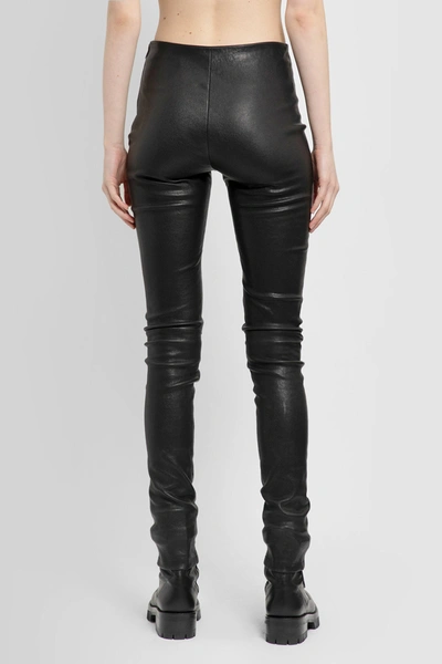 Ann Demeulemeester Lambskin Stretch-waistband Trousers In Black