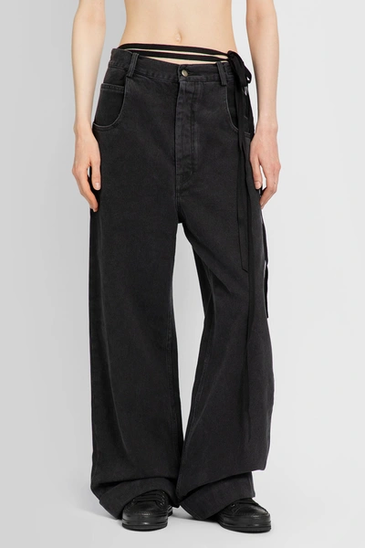 Shop Ann Demeulemeester Woman Grey Jeans