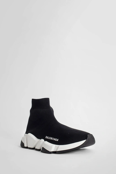 Balenciaga Speed Lt Logo-print Stretch-knit High-top Sneakers In Black